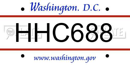 HHC688 District Of Columbia License Plate