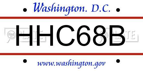 HHC68B District Of Columbia License Plate