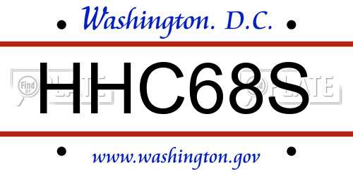 HHC68S District Of Columbia License Plate