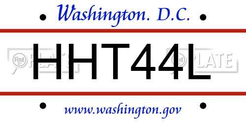 HHT44L District Of Columbia License Plate