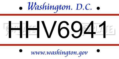 HHV6941 District Of Columbia License Plate