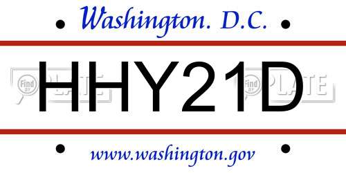 HHY21D District Of Columbia License Plate