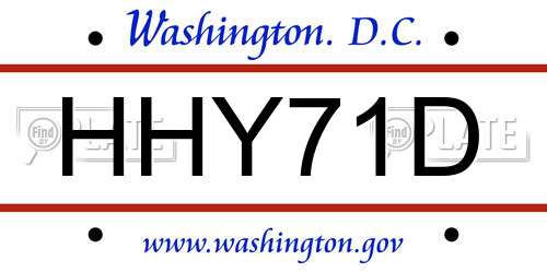 HHY71D District Of Columbia License Plate