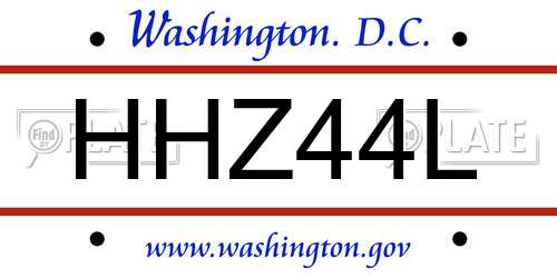 HHZ44L District Of Columbia License Plate