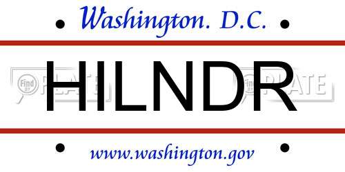 HILNDR District Of Columbia License Plate
