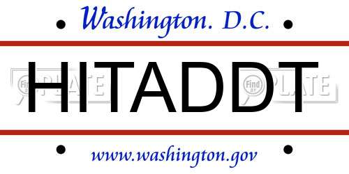 HITADDT District Of Columbia License Plate