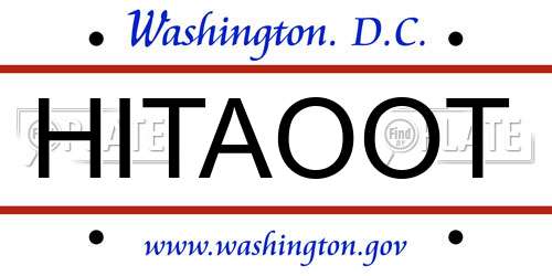 HITAOOT District Of Columbia License Plate