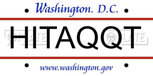 HITAQQT District Of Columbia License Plate