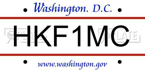 HKF1MC District Of Columbia License Plate