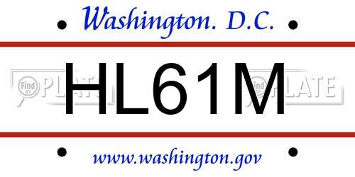 HL61M District Of Columbia License Plate