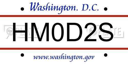 HM0D2S District Of Columbia License Plate