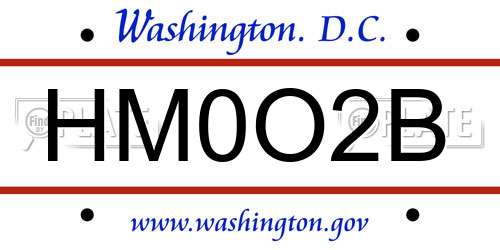 HM0O2B District Of Columbia License Plate