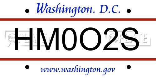 HM0O2S District Of Columbia License Plate