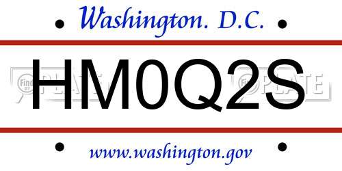 HM0Q2S District Of Columbia License Plate