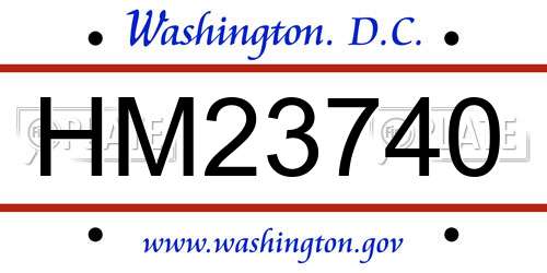 HM23740 District Of Columbia License Plate