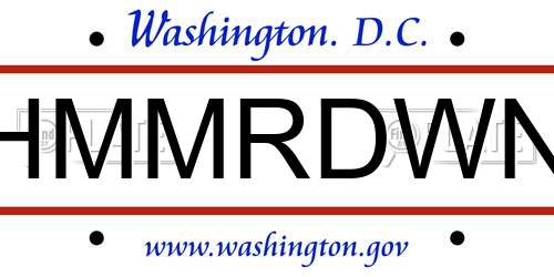 HMMRDWN District Of Columbia License Plate