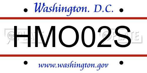 HMO02S District Of Columbia License Plate