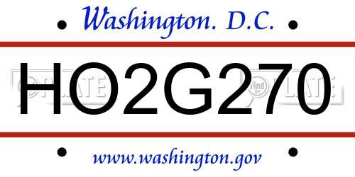 HO2G270 District Of Columbia License Plate