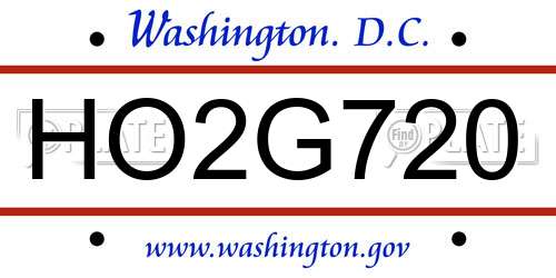 HO2G720 District Of Columbia License Plate