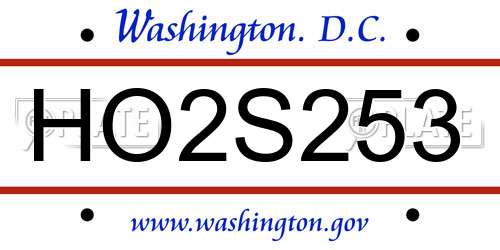 HO2S253 District Of Columbia License Plate