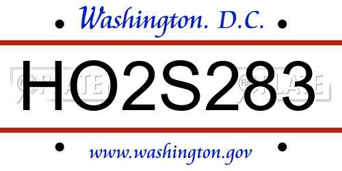 HO2S283 District Of Columbia License Plate
