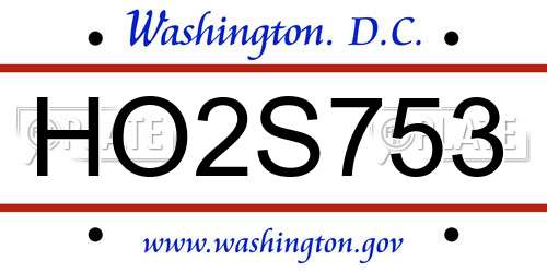 HO2S753 District Of Columbia License Plate