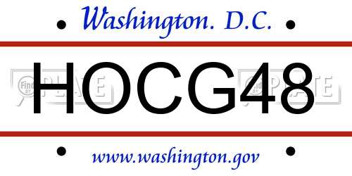 HOCG48 District Of Columbia License Plate