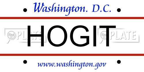 HOGIT District Of Columbia License Plate