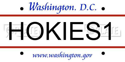 HOKIES1 District Of Columbia License Plate