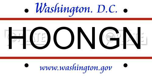 HOONGN District Of Columbia License Plate