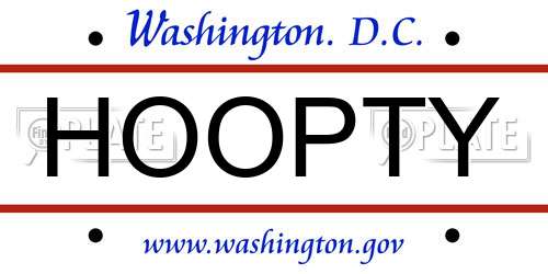 HOOPTY District Of Columbia License Plate