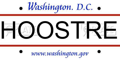 HOOSTRE District Of Columbia License Plate