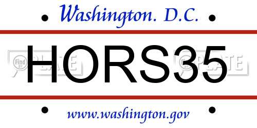 HORS35 District Of Columbia License Plate