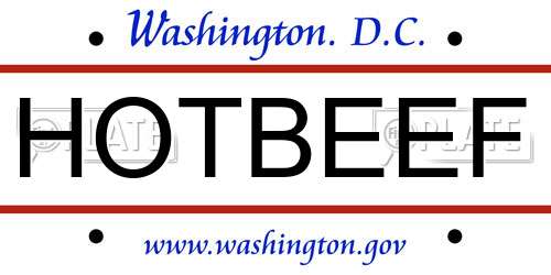 HOTBEEF District Of Columbia License Plate
