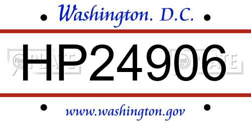 HP24906 District Of Columbia License Plate