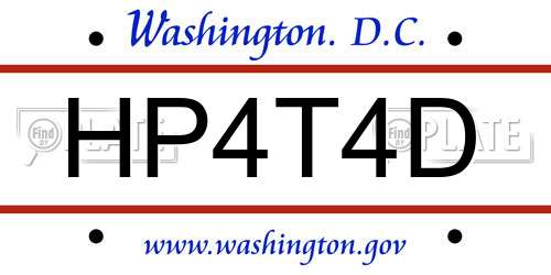 HP4T4D District Of Columbia License Plate