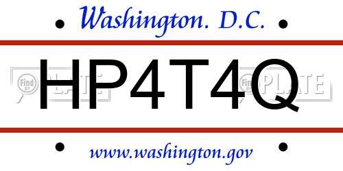 HP4T4Q District Of Columbia License Plate