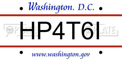 HP4T6I District Of Columbia License Plate