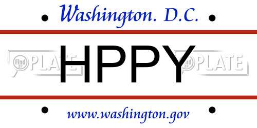 HPPY District Of Columbia License Plate