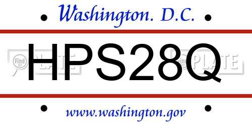 HPS28Q District Of Columbia License Plate