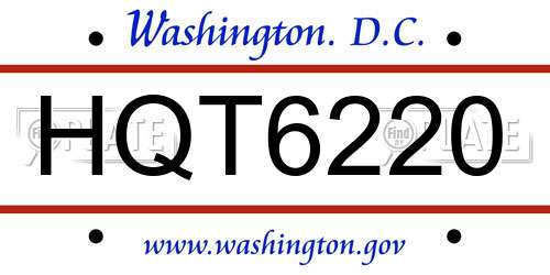 HQT6220 District Of Columbia License Plate