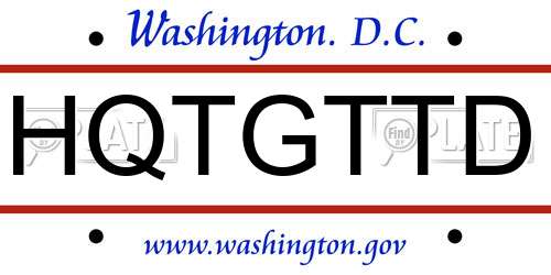 HQTGTTD District Of Columbia License Plate