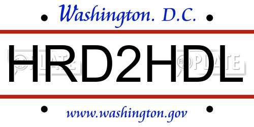HRD2HDL District Of Columbia License Plate