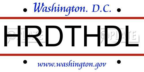 HRDTHDL District Of Columbia License Plate