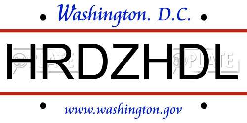 HRDZHDL District Of Columbia License Plate