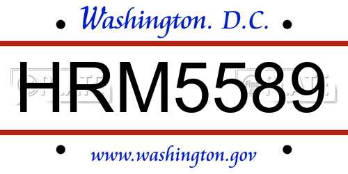 HRM5589 District Of Columbia License Plate