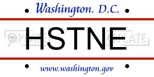 HSTNE District Of Columbia License Plate