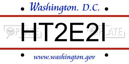 HT2E2I District Of Columbia License Plate