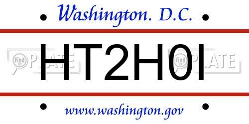 HT2H0I District Of Columbia License Plate