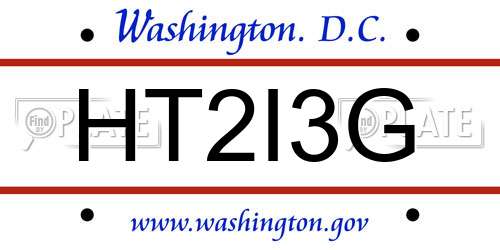 HT2I3G District Of Columbia License Plate